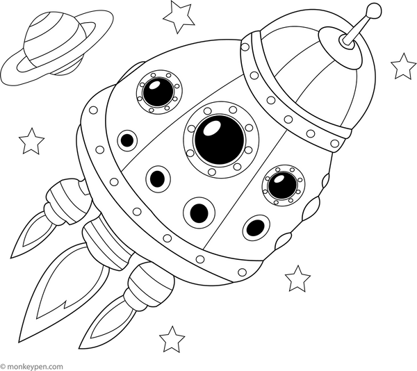 Orion Spacecraft Colouring Page