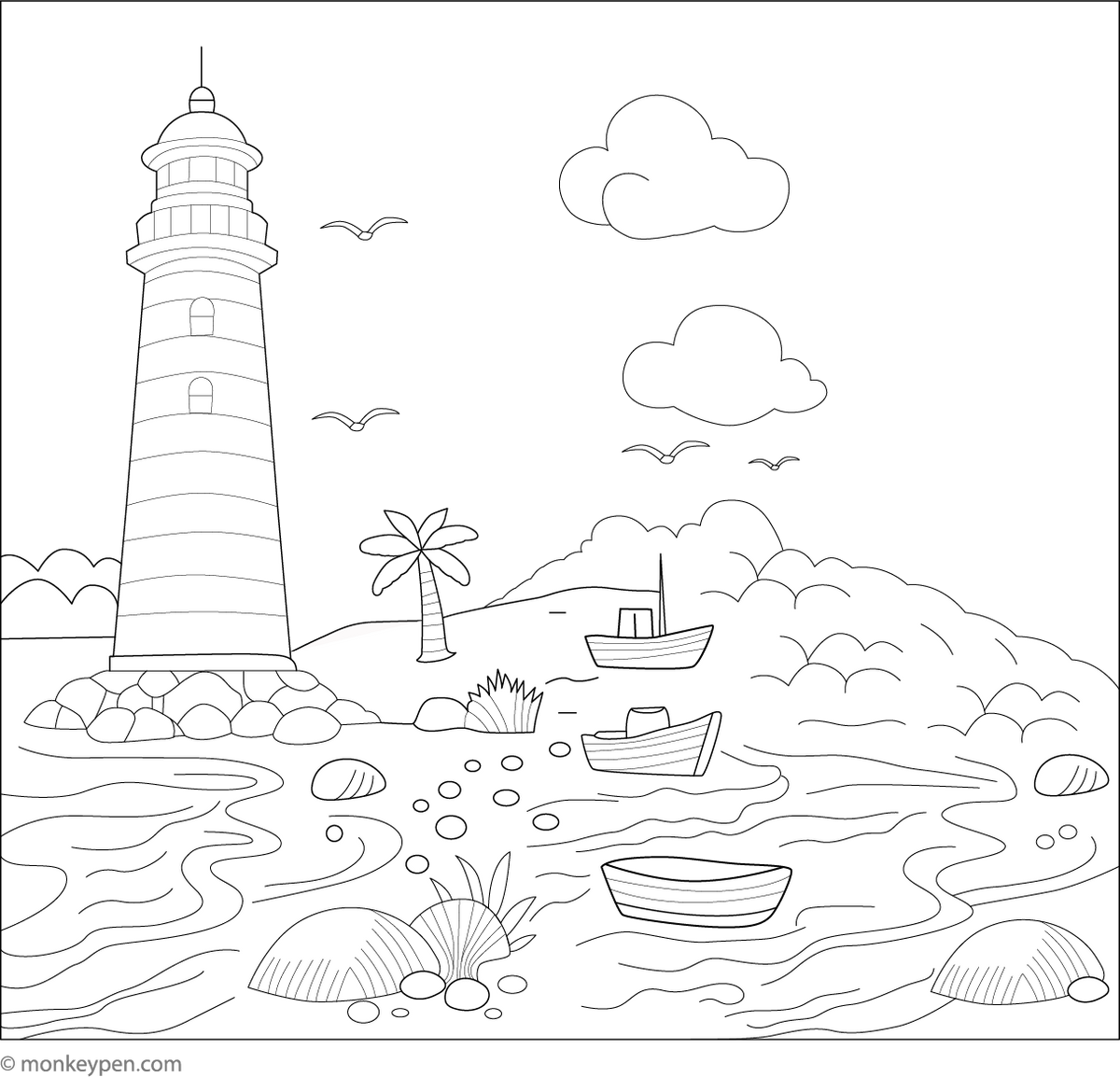 Light House Free Pages For Coloring Light house free pages for coloring
