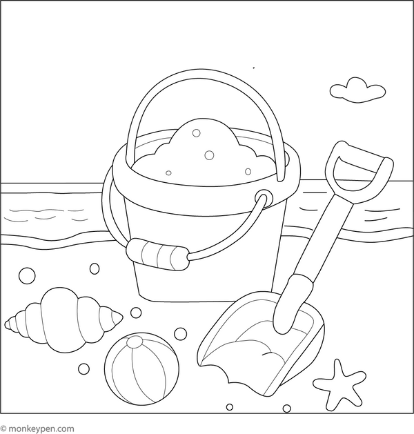 Sand Toy Coloring Page for Kids
