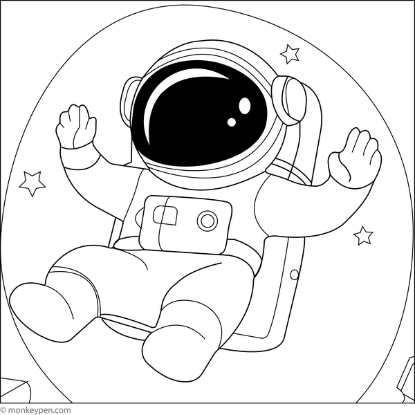 Free Printable Simple Astronaut Colouring Page