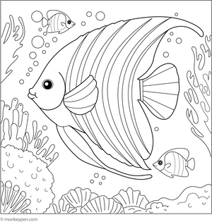 Printable  Altum Angelfish Coloring Page
