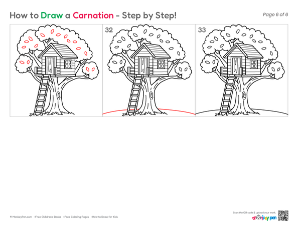 How to Draw a Tree House – Simple Step-by-Step House Drawing for Kids
