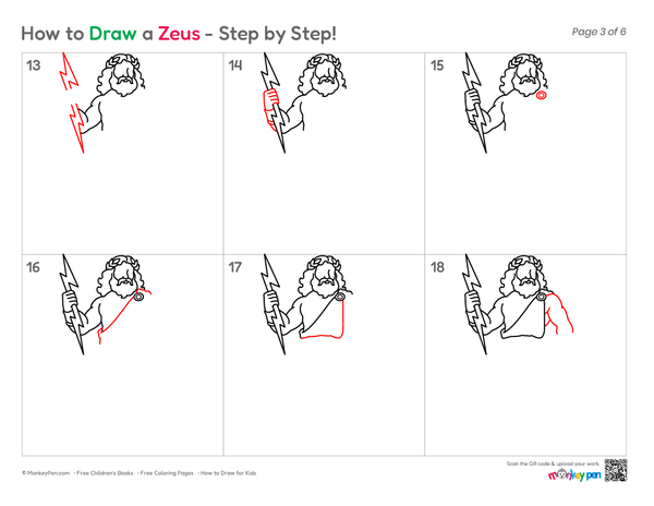 How to Draw Zeus – Simple Step-by-Step Mythology Drawing for Kids