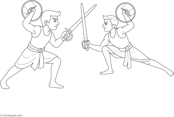 Printable Kalaripayattu Coloring Sheet for Kids
