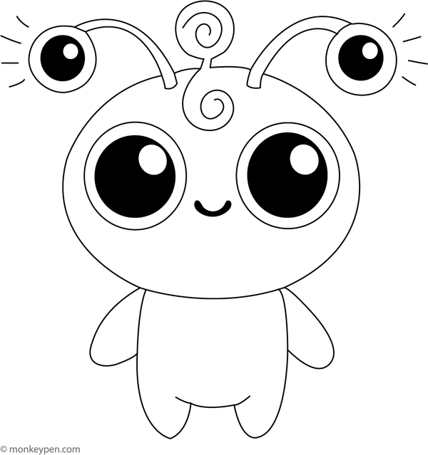 Printable Alien Monster Colouring Page