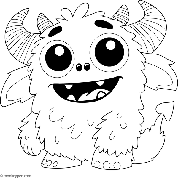 Printable Scary Monster Colouring Image