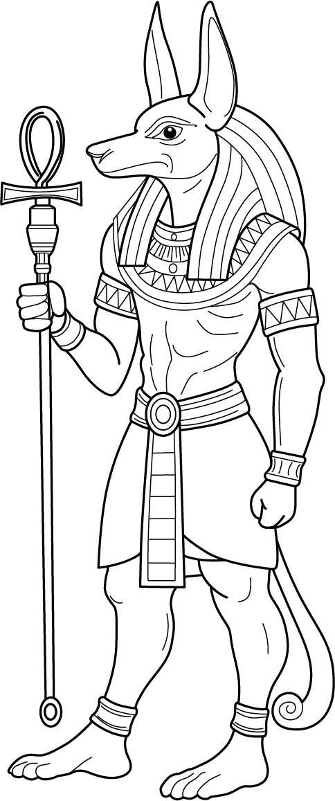 Anubis Egyptian God coloring page – fun and educational printable for children