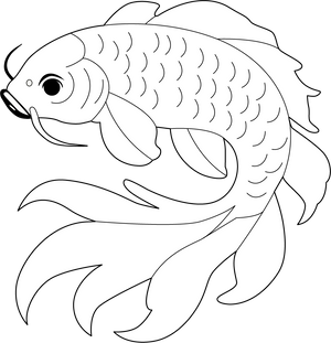 Koi Fish coloring page – printable aquatic animal art for kids
