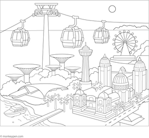 Sentosa Island Coloring Page – fun and educational printable for children