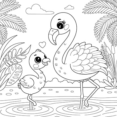 Printable Flamingo Coloring Book