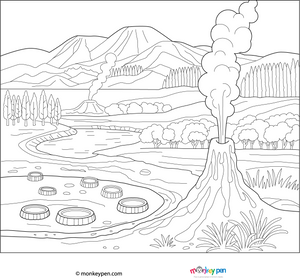Rotorua Coloring Page