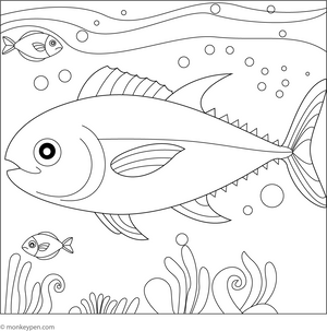 Tuna Fish Coloring Page