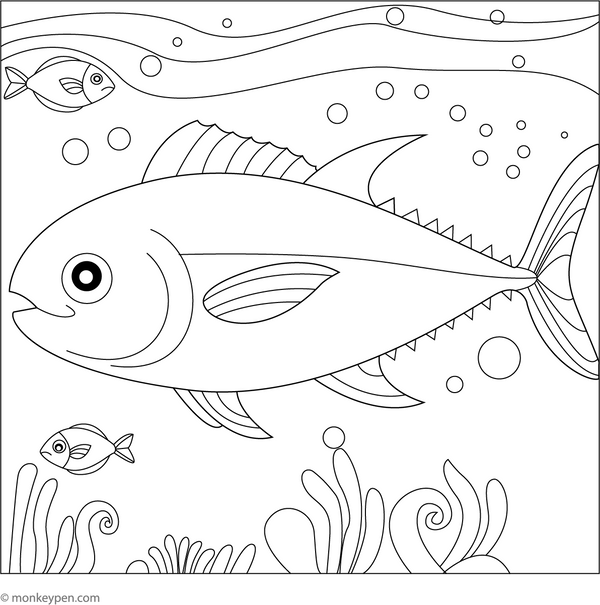 Tuna Fish Coloring Page