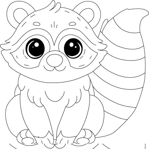 Raccoon coloring page – fun and educational printable for children