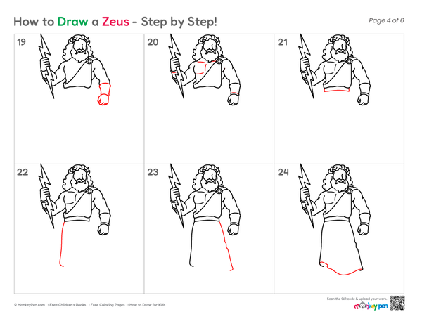 How to Draw Zeus – Simple Step-by-Step Mythology Drawing for Kids