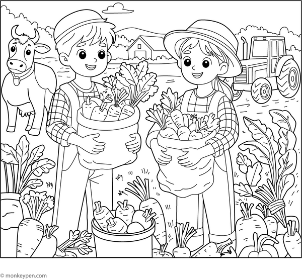 Harvesting Coloring Page
