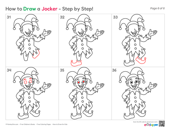 Kid-friendly joker coloring sheet printable.