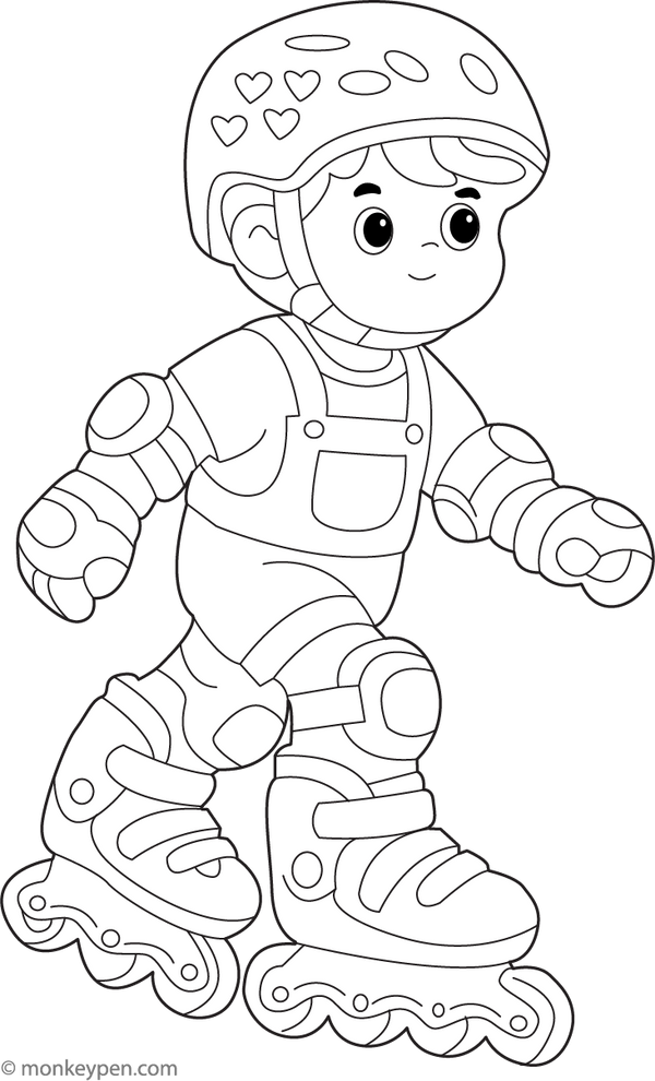 Rollerblading Coloring Page