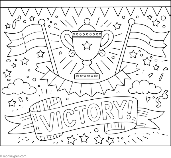 Victory Banner Coloring Page