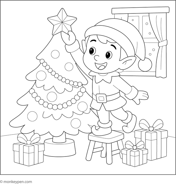 Elf Colouring Book