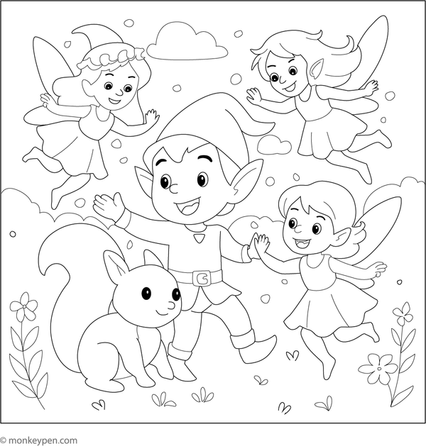 Elf Colouring Book