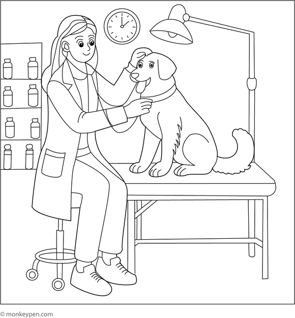 Pet Health Coloring Page – fun and educational printable for children