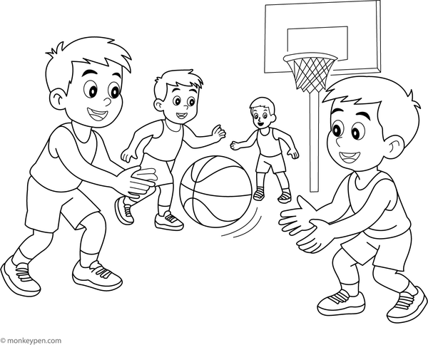 Basketball Coloring Book