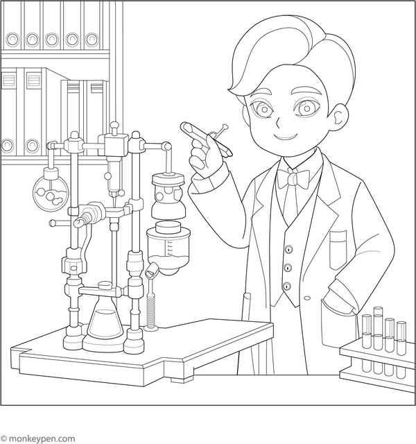 Science Experiment Coloring Page