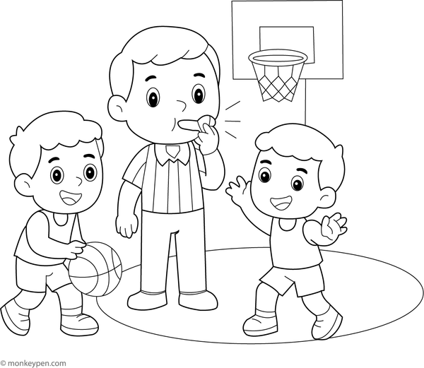 Basketball Coloring Book