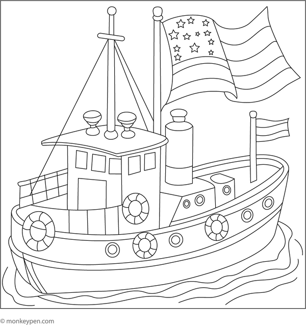 Navy Ship Coloring Page