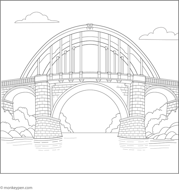 Bridge Coloring Page – fun and educational printable for children