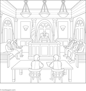 Courtroom Coloring Page