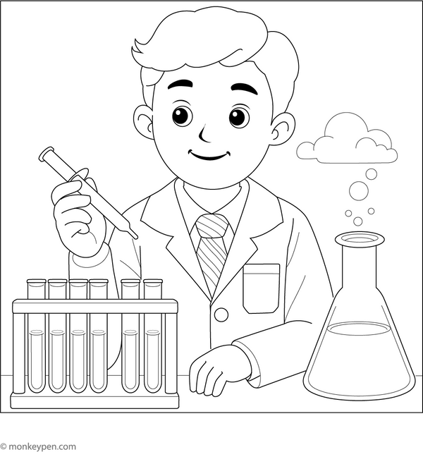 Chemist Coloring Page
