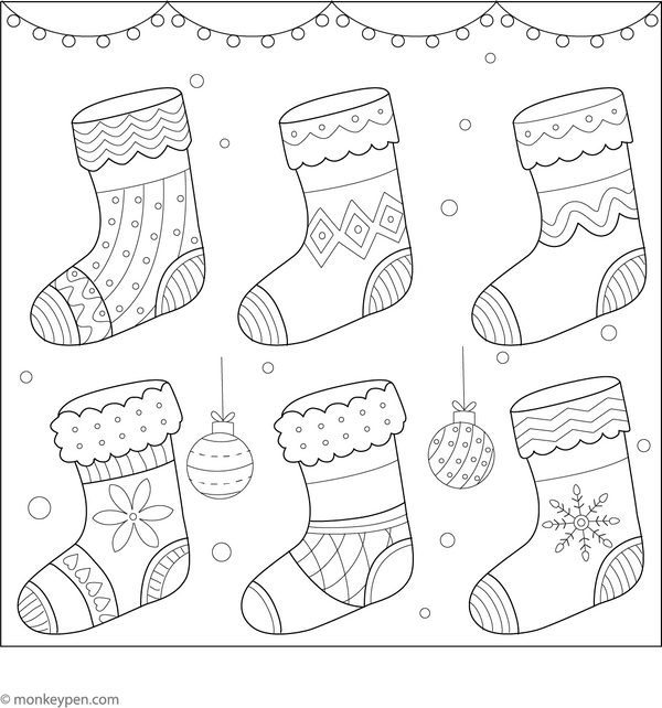 Christmas Stocking Coloring Page