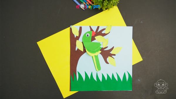 Parrot on a Tree Craft Step 46
