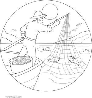 Fisherman Coloring Page