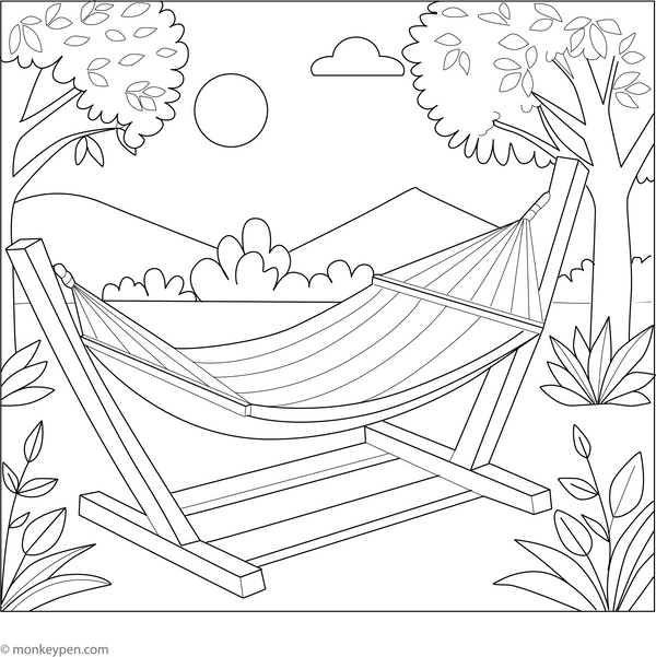 Hammock Coloring Page