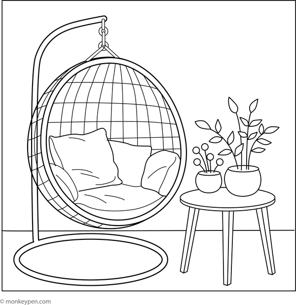 Chair Swing Coloring Page