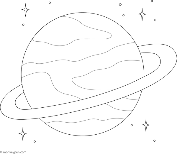 Download this Venus with swirling, cloudy atmosphere, ready for children to colour