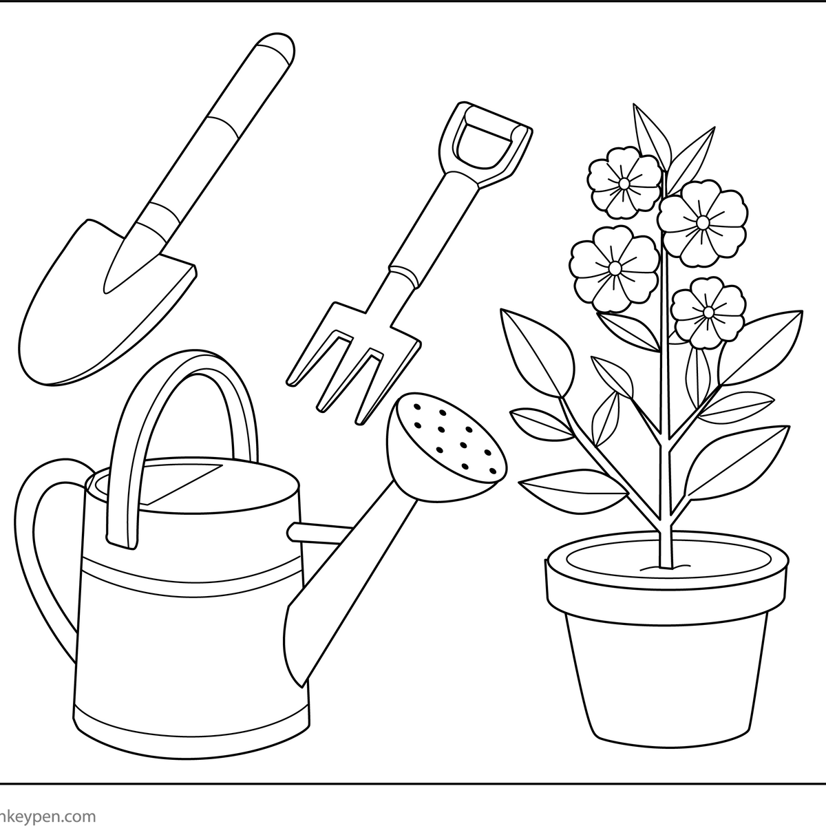 garden-tools-coloring-page for Free Printable Pictures Of Tools Garden Tools Coloring Page for Free Printable Pictures Of Tools