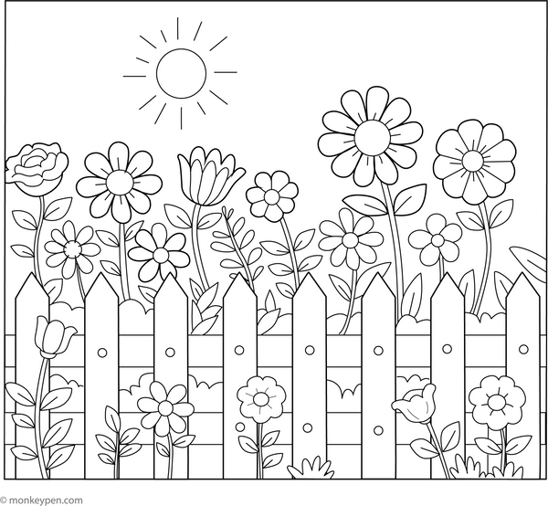 Picket Fence Coloring Page