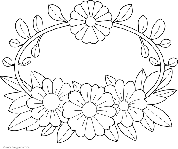 Flower Crown Coloring Page