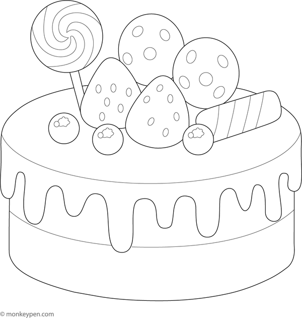 Chocolate drip cake with colorful sprinkles and ganache, ready for children to color.