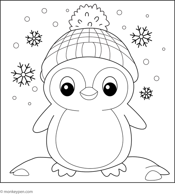Cute Penguin Coloring Page