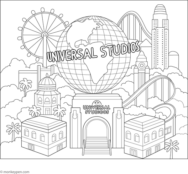 Universal Studio Coloring Page | Free Coloring Pages