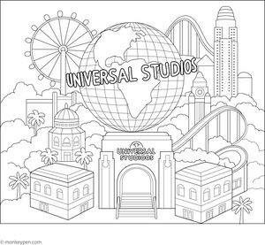 Universal Studio Coloring Page – fun and educational printable for children