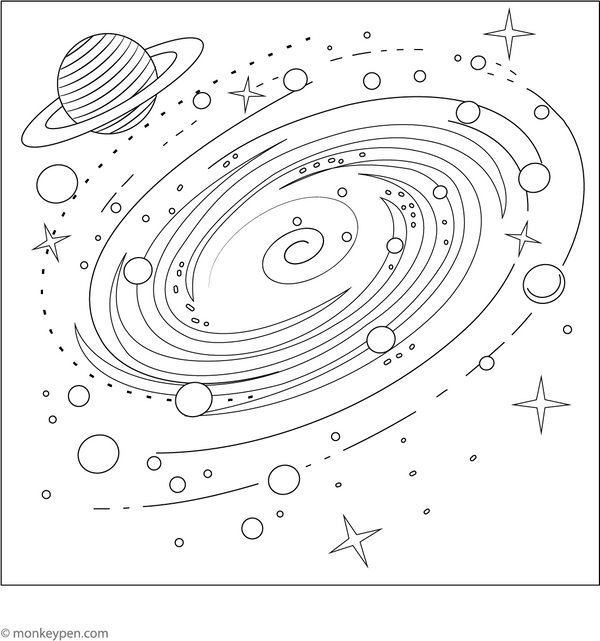 Galaxy Coloring Page