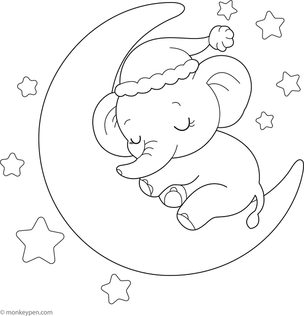Downloadable Elephant Coloring Book