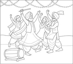 Baisakhi Festival Coloring Page – fun and educational printable for children