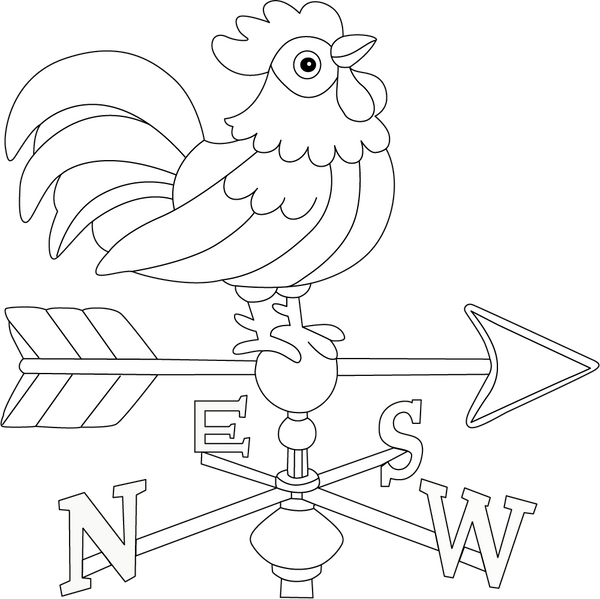 Weather Vane Drawing Coloring Page – fun and educational printable for children
